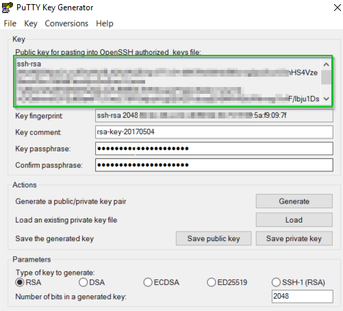 Crear una llave pública de OpenSSH para una VM Ubuntu en Azure usando PuttyGen